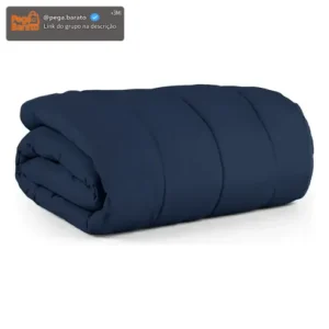 Edredom Queen 2.20m x 2.40m Azul marinho 400 Fios Toque de Algodão - Imagem 1
