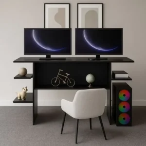 Escrivaninha Mesa Para Computador Gamer Cor Preto - Imagem 4