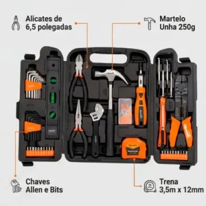 Kit Jogo De Ferramentas 129 Peças Completo Alicate Chaves - Imagem 4
