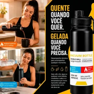 Garrafa Térmica 800ml Inox Parede Dupla Premium - Imagem 7