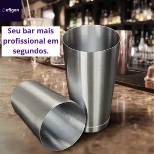 Coqueteleira Inox 800 Ml Com Peso Profissional Boston 2 Peças Bar Bartender Coquetéis - Efigen - Imagem 4