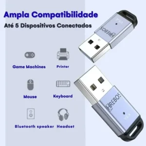 Adaptador Bluetooth 5.4 Usb Para Pc Notebook Fone Caixa Som - Imagem 5