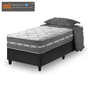 Cama Box Solteiro + Colchão Molas Ensacadas Zidi Miami 88cm - Imagem 1