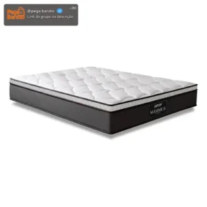 Colchão Casal Molas Ensacadas Euro Pillow Maximus 138 x 188 x 24 cm Gazin cinza e branco suporta até 120kg por pessoa - Imagem 1