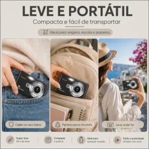 Câmera Fotográfica Digital 4k 50mp Zoom 16x Cartão 32gb Full - Imagem 10