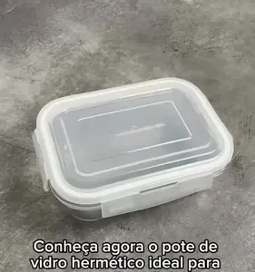 Kit 10 Potes Herméticos Vidro 640ml Starhouse Marmita Forno Micro-ondas Airfryer com 4 travas de super vedação - Imagem 14