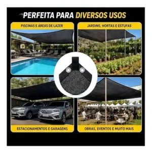 Tela Sombrite 90% Alças Reforçadas Toldo Garagem Piscinas - Imagem 3
