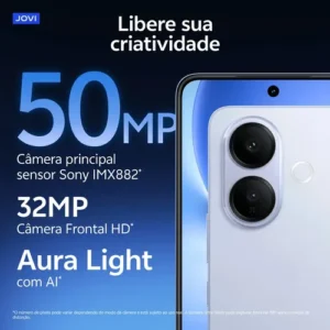 Smartphone JOVI T1 5G 256GB 16GB RAM (8GB+8GB Estendida) Bateria 6500mAh Câmera 50MP 4K - Preto Titânio - Imagem 9