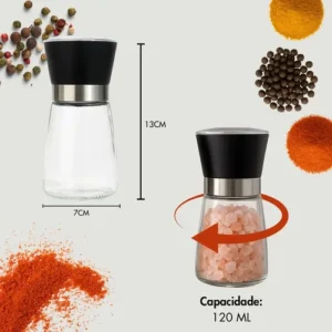 Kit 2 Moedores De Sal Grosso E Pimenta Do Reino Em Aço Inox Boa Dica® - Imagem 7