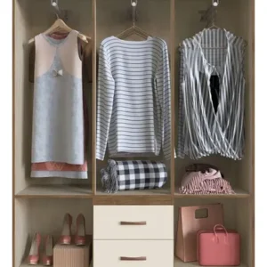 Guarda Roupa Solteiro 6 Portas 2 Gavetas Montevideu Doripel Cor Off White/Nogueira - Imagem 3