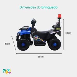 Carro Elétrico Infantil Policial 6v Frente/Ré Maxi Toys - AZUL - Imagem 9