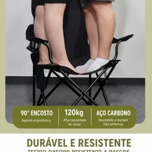 Cadeira Dobrável Para Camping E Pesca Com Suporte Para Copos - Imagem 7