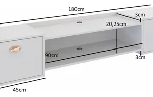 Painel Rack Suspenso Sala Tv At 75 Ripado Com Portas Premium - Imagem 5
