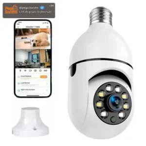 Câmera Segurança Ip Wifi 360 Lâmpada Prova Dágua Giratoria - Imagem 1