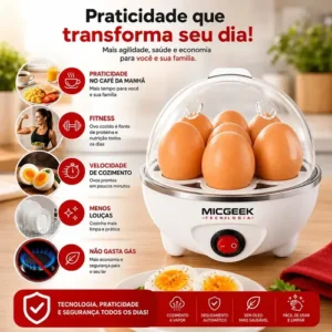 Cozedor De Ovos Automático Panela A Vapor Elétrica Legumes Elétrica Portátil Prático Rápido 7 Ovos Em 5min Micgeek - Imagem 11