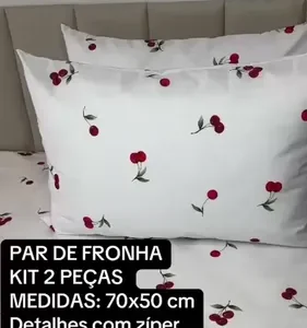 Par De Fronha 50 X 70 180 Fios Estampa Cereja Cerejinha - Imagem 11
