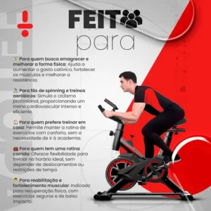 Bicicleta Ergométrica Spinning Sagatini para Academia em Casa Bike Indoor Estrutura de Aço Reforçada Roda de Inércia Monitor Digital e Ajustes de Treino - Imagem 4