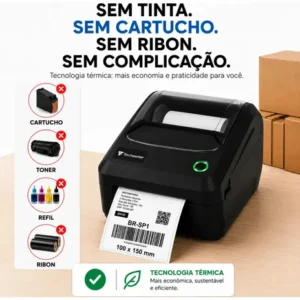 Impressora Térmica Etiquetas Ecommerce 108mm USB Bivolt 110v e 220v Monocromática Com Destacador + 15 Etiquetas de Brinde Techseller - Imagem 5
