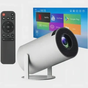Projetor Led Mini VLX 4K Android 11 Branco Bluetooth HY300-A Wi-Fi 6 HD - Imagem 3