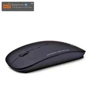 Mouse Sem Fio Dual Bluetooth 2.4GHz USB Recarregável Silencioso Para Notebook PC - Imagem 1
