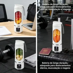 Mini Liquidificador Mixer Portátil Recarregável 450ml Shake - Imagem 11