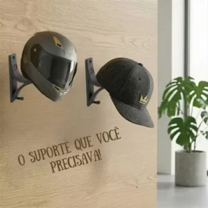 Kit 3 Suportes Capacete Parede Com Gancho Chaves + Parafusos - Imagem 8