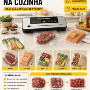 Seladora A Vácuo 120w Painel Digital Bivolt + 10 Sacos - Imagem 8