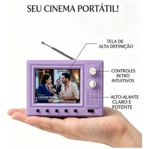 Mini Tv Portátil Retrô, Tela Usb Hd Recarregável De 2,4. - Imagem 5