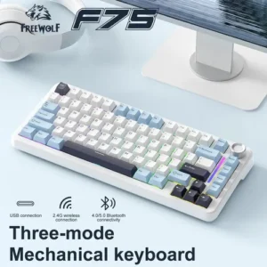 Teclado Mecânico F75 Sem Fio 75% Rgb - Imagem 7