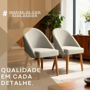 Kit 2 Cadeira Poltrona Para Sala Lua Confortável E Reforçada - Imagem 4