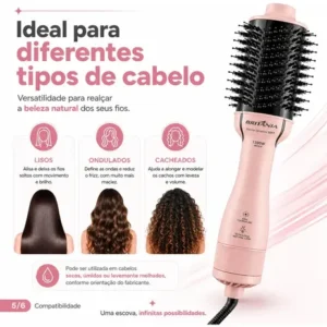 Escova Secadora alisadora e modeladora Britânia BEC07R 4 Em 1 1300W Rosa - Imagem 6