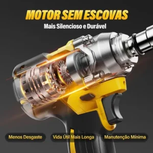Chave De Impacto 800n.m 48v Brushless Com 2 Baterias Sem Fio - Imagem 5