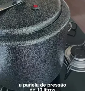 Panela de Pressão 10 litros Alumínio Preta Grande Reforçada Cozimento Rápido Econômica Fechamento Interno - Imagem 10