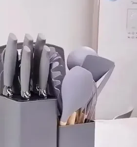 19 Peças Kit Utensilios Cozinha Tábua Em Silicone Espátula - Imagem 12