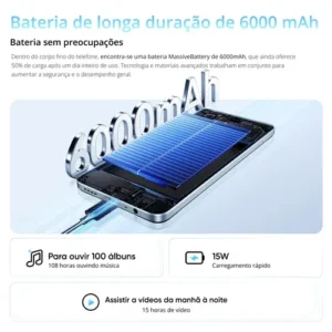 Celular Smartphone Realme Note 80s 128gb 4gb Ram Dual Sim Azul Bateria 6000mah Ultrafino 7,94 Mm Resistência À Poeira E Água Ip54 - Imagem 9