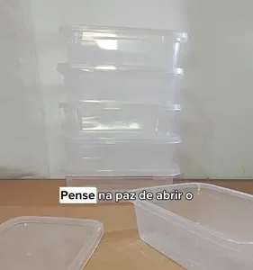 Kit 20 Potes 500 Ml Transparente Marmita Fitness Bpa Free Reutilizável Tampa Hermética Micro E Freezer Ponte Lar Utilidades - Imagem 2