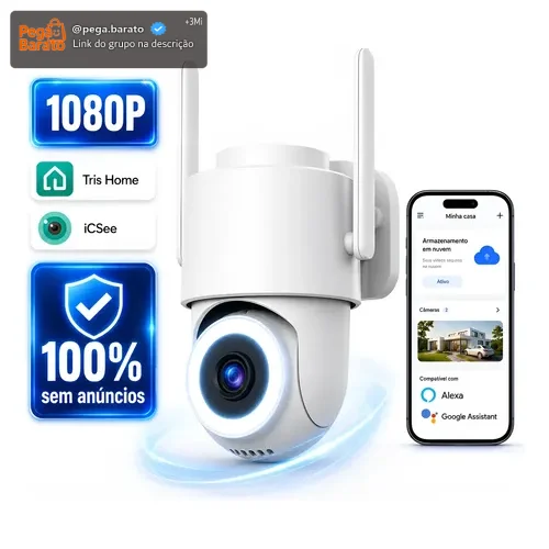 Câmera De Segurança Wifi Ip Externa 360 Prova D'água Icsee