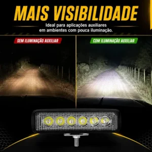 Kit 2 Farol De Milha Led Mini Barra 6 Leds 18w 12v - Imagem 8