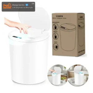 Lixeira Automática Sensor Recarregável Escritório usb 16 L - Imagem 1