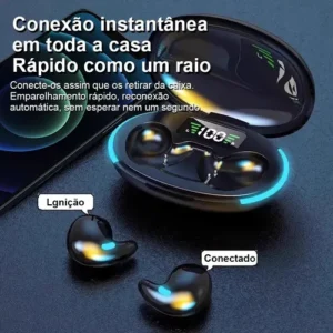 Jiditech Fones de Ouvido Invisible Fones de Ouvido Sem Fio Invisíveis para Dormir Bluetooth 5.3 Ultra Slim X55 de Baixo Consumo de Energia, Carregamento Rápido, Som Estéreo HiFi, Ideais para Dormir - Imagem 7
