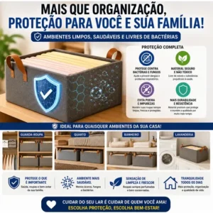 Kit 4 Cesto Organizador Dobrável Multiuso Caixa Organizadora - Imagem 8