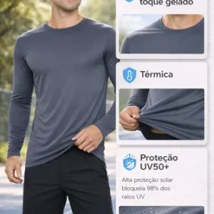 Kit 3 Camiseta Dry Fit Manga Longa Proteção Uv Segunda Pele - Imagem 8
