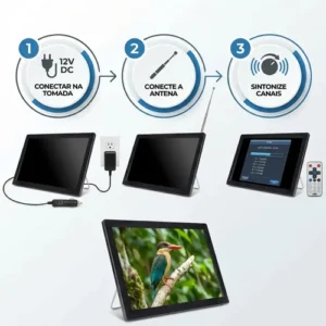 Tv Portátil Digital 14.1 Polegadas Recarregável Lcd - Imagem 8