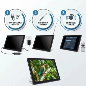 Tv Portátil Digital 14.1 Polegadas Recarregável Lcd - Imagem 8