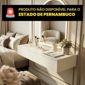 Penteadeira Kelan Suspensa Gaveta Multifuncional Prática Cor Branco - Imagem 9