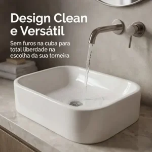 Cuba Pia De Apoio Sobrepor 37x27cm Branca Para Banheiro Lavabo Armário Gabinete Suspenso Luce - SOS Acabamentos by Orcia - Imagem 5
