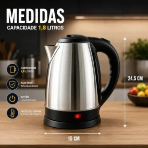 Chaleira Elétrica Térmica Jarra Bule Tampa Cozinha 1,8l 110v - Imagem 11