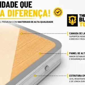Mesa Dobrável Praia Camping Alumínio 60x45cm Vira Maleta Cor Branco e Prateado The Black Tools - Imagem 6