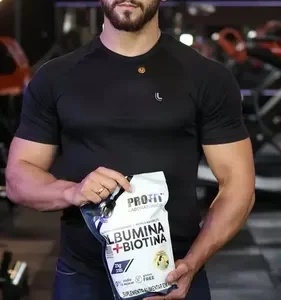 Suplemento Em Pó Profit Labs Albúmina Sabor Paçoca Em Refil De 1000g - Imagem 2