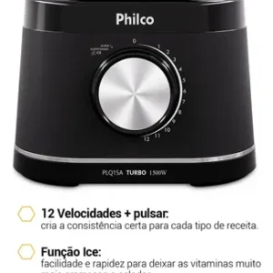 Liquidificador Philco 1500W 3,1L 12 Velocidades com 6 Lâminas PLQ15A - Imagem 10